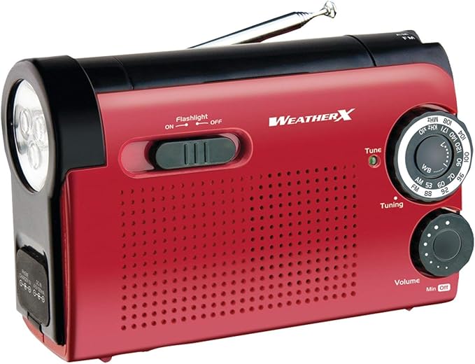 WeatherX WR182R Instant NOAA Weatherband Radio (Black) Red/Black