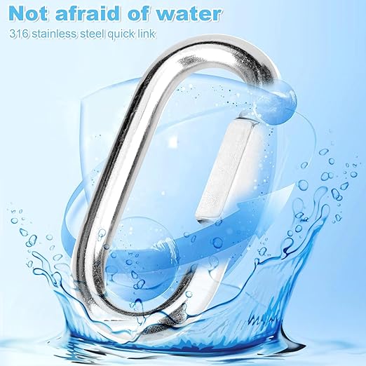 1Pcs 3.5 Inch 316 Heavy Duty Stainless Steel Screw Chain Quick Links, 2000 LBS Capacity, High Strength Carabiner for Big Chain Connecting, Hammock Hanging, Hiking, Camping