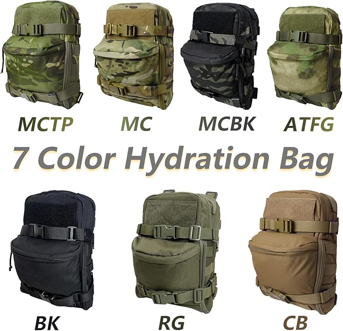 Tactical Hydration Backpack for 2L Hydration Bladder, Lightweight Hydration Backpack MOLLE Water Carrier for 2L Hydration Bladder Reservoir Pack for Hiking Biking Running Climbing