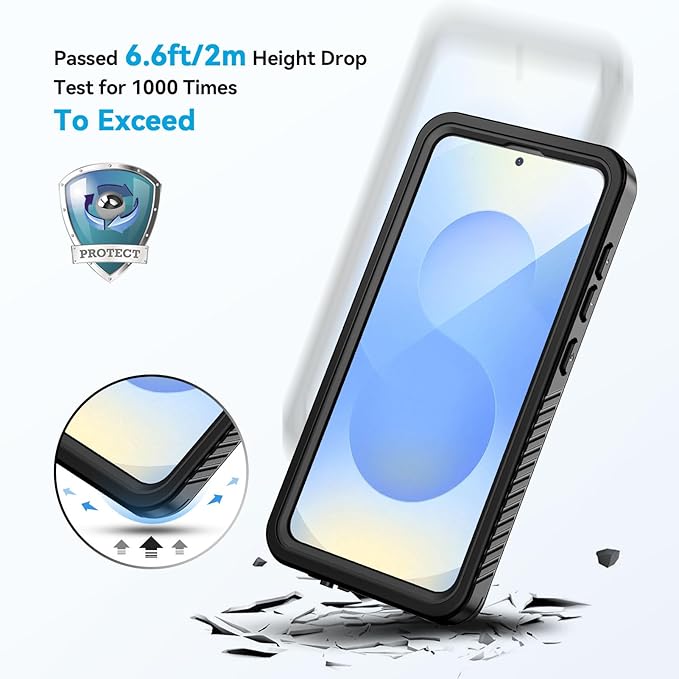 Lanhiem Magnetic for Samsung Galaxy S25 Phone Case, IP68 Waterproof Dustproof, Built-in Screen Protector, Rugged Full Body Shockproof Protective Cover for Galaxy S25 5G 6.2 Inch, Black