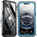SPIDERCASE for iPhone 16e Case/iPhone 17e Case Waterproof,Built-in Screen & Camera Lens Protector[IP68 Underwater] Full Body Protection Phone Case for iPhone 16e/iPhone 17e 6.1'', Blue/Clear
