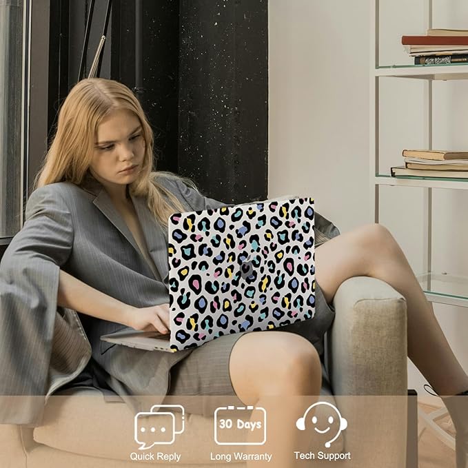 Case for New MacBook Pro 16 inch M4 M3 M2 M1 Pro/Max 2025-2021 Release (Model A2485 A2780 A2991 A3186 A3403),Snap Case Protective Laptop Cover & Keyboard Cover,Cheetah Print