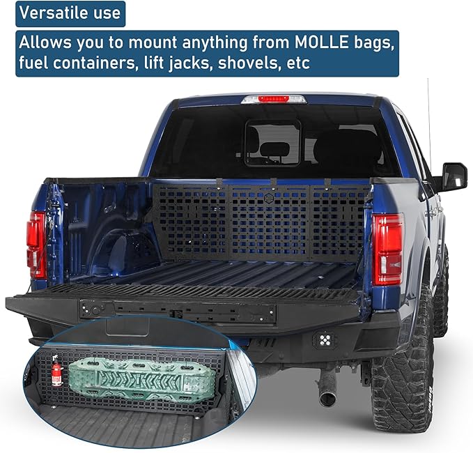 Hooke Road F150 Front Truck Bed MOLLE Panel System Cargo Rack for 2015-2026 Ford F-150 5.5FT Pickup, Modular Bed Storage for Gear Organization & Overlanding, No-Drill Bolt-On