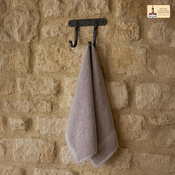 Mystic Colonial Hand-Forged Iron Double Wall Hook – 1 Pc (6×4 in)