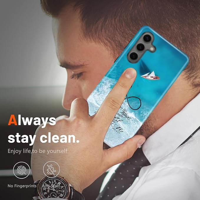 Compatible for Samsung Galaxy A57 5G Case, Dual Layer Heavy Duty 2 in 1 Shockproof Protective Phone Case,Anchor Christian