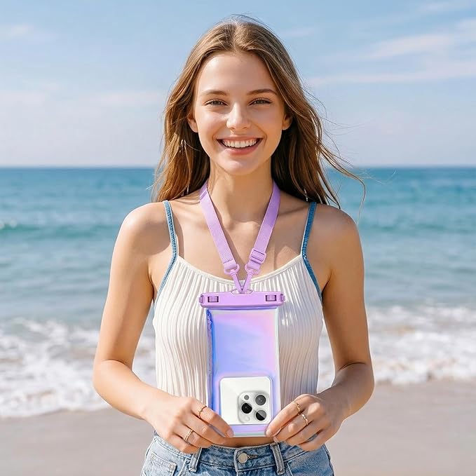 2-Pack IP68 Waterproof Phone Pouch & Fanny Pack:Waterproof Phone Case Fits Phones Up to 7" + Triple Seal Fanny Pack Holds All Phone Models（fits for iPhone)/passport/key, Vacation Essentials