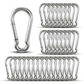 Small Carabiner Clip Hooks, 32pcs 2.75 inch Carabiners Heavy Duty, Galvanized Iron Spring Snap Hook Fits Camping Hiking, Metal Clips for Keychain Keys Rings