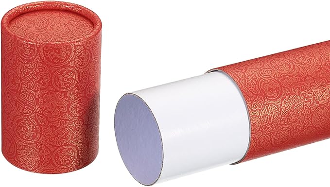 PATIKIL 2 Inch x 15 Inch Poster Tube, 1Pcs Photo Storage Tube Portable Shipping Mailing Tubes Calligraphy Painting Tubes Round Carrying Case for Storing Paper Art Map Documents, Red