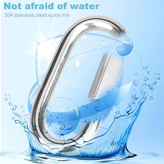 1Pcs 3.5 Inch 304(18-8) Heavy Duty Stainless Steel Screw Chain Quick Links, 2000 LBS Capacity Carabiner for Big Chain Connecting, Hammock Hanging, Hiking, Camping