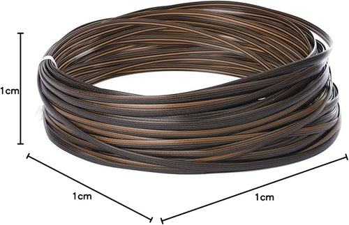 120 Ft Wicker Repair Kit, Plastic Wicker Repair Supplies, Gradient Dark Brown with Visible Mixed Color Stripes, Synthetic Rattan Replacement Material for Patio Furniture Repair