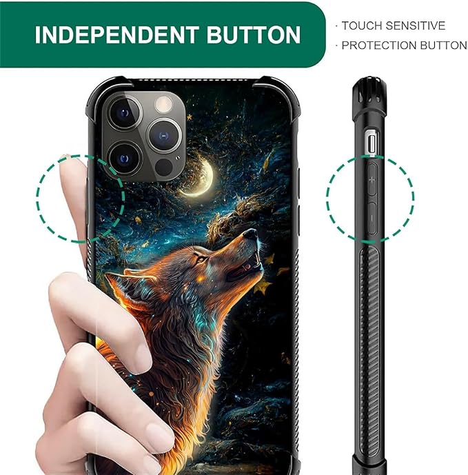 for iPhone 11 Pro Max Case, Star Cave Hungry Wolf Pattern Graphic Design Girl Boy Soft Silicone Hard Acrylic Shock Protection for iPhone 11 Pro Max