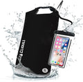 Waterproof Dry Bag,Roll Top Black Small Waterproof Backpack 2L/5L/10L/20L/30L/40L Floating Lightweight Bags for Kayaking, Boating, Fishing, Swimming Camping with Waterproof Phone Case