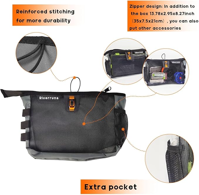 5001 Mesh Storage Kayak Storage Comparments Attaches to Kayak Seat or T-Track