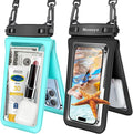 Niveaya Double Space Waterproof Phone Pouch - 2 Pack, Waterproof Phone Lanyard Case with iPhone 17/16/15/14/13 Pro Max up to 8.3", Phone Dry Bags for Vacation Beach Pool Kayak Cruise Travel Essentials