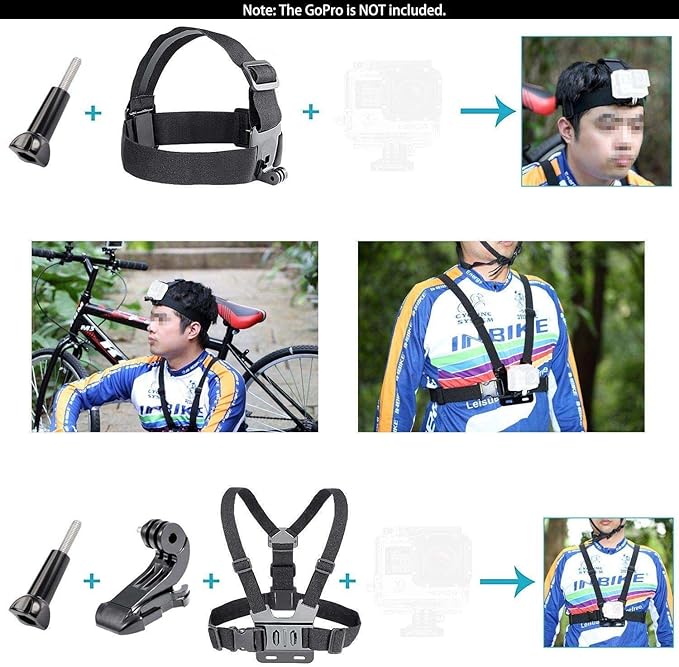 Navitech 50-in-1 Action Camera Accessories Combo Kit with EVA Case - Compatible with GOOKAM Action Camera 4K