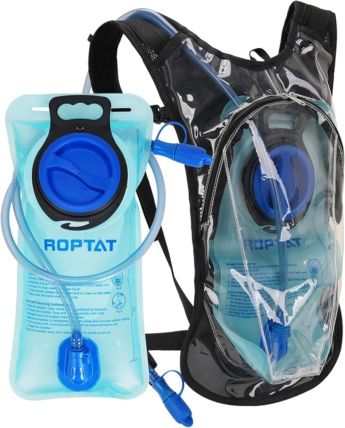 Roptat Hydration Backpack Pack with 2L Hydration Bladder - Lightweight Water Backpack Water Pouch for Women Men Running Riding Biking Music Festival