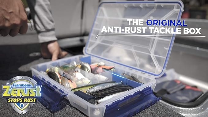 Flambeau Outdoors 4510 Clear Fishing Organizer - Super Half Satchel Soft Fishing Lure Storagees,Bait Organizer,Tuff Tainer with Zerust Anti-Rust Dividers,(Pack of 4)
