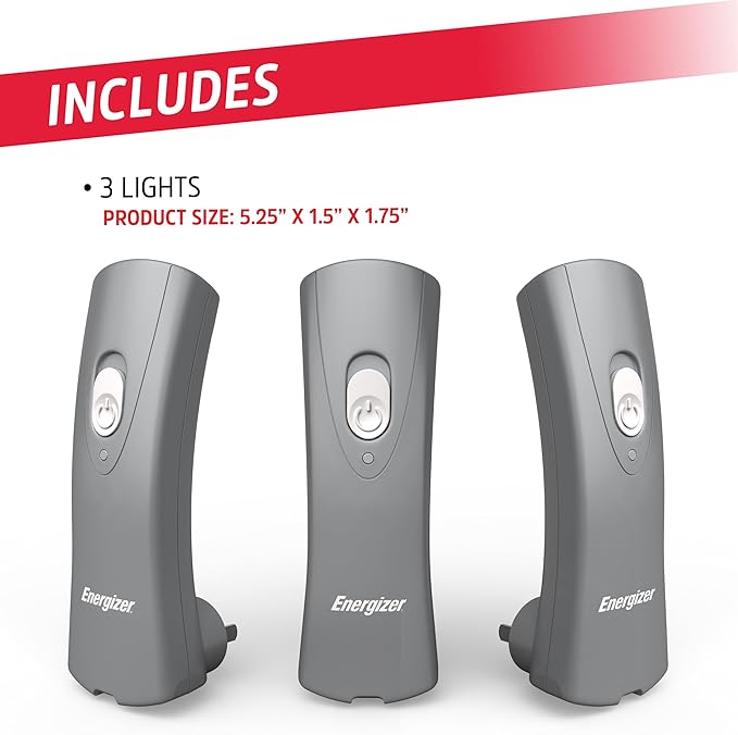 Energizer Auto-On LED Flashlights Rechargeable (3-Pack) for Home Power Failure, Plug in LED Flashlight for Power Outage, Night Light, Hurricane Preparedness
