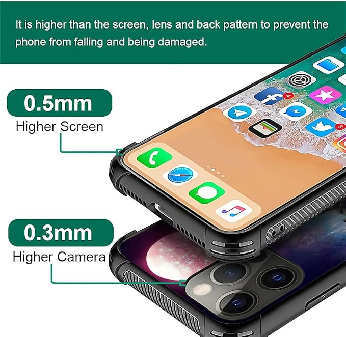 for iPhone 11 Pro Max Case, Star Two Wolfs Howling Pattern Graphic Design Girl Boy Soft Silicone Hard Acrylic Shock Protection for iPhone 11 Pro Max