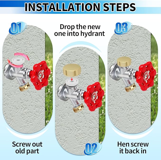 Boltigen Vacuum Breaker Repair Kit, Frost Free Outdoor Faucet ASSE 1019-A Repair Kit, Hose Bib Replacement with 3/4GHT Outdoor Faucet Cap for Anti-Siphon Sillcock Valves, 2 Sets