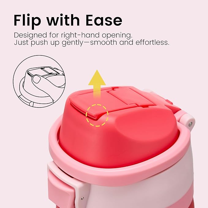 Fijinhom 32 oz Insulated Water Bottle with 2-in-1 Straw and Spout Lid, Stainless Steel Double Wall Vacuum Flask, Sports Water Bottle Keeps Cold 24H, Leak Proof for Gym, Outdoor, Travel (Red)