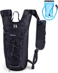 Blue Quartz Hydration Backpack with 2L Water Bladder, Hiking Water Backpack for Women Men, Lightweight Cycling Daypack with Phone Pocket & Helmet Net Bag, Hydration Pack for Biking, Running, Skiing