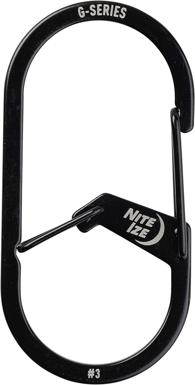 Nite IZE GS3-01-R6 G-Series Dual Chamber Carabiner, Size #3 1-Pack, Black