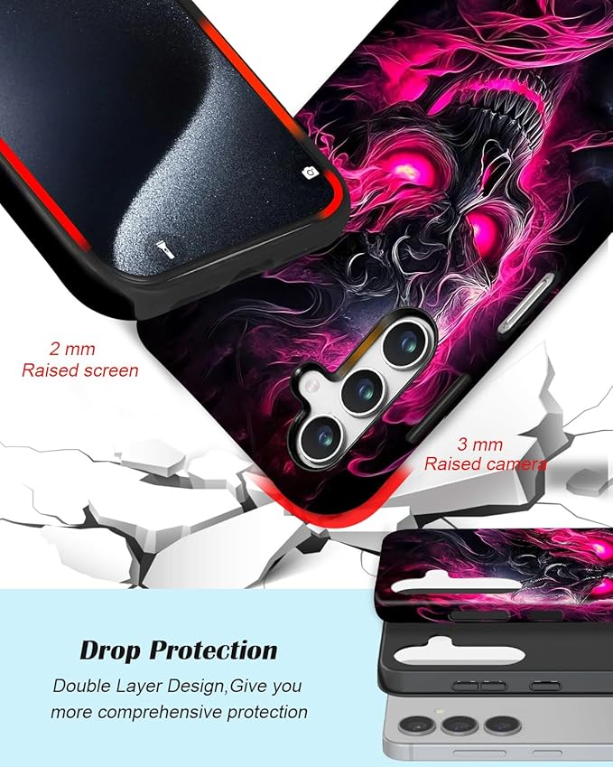 Compatible for Samsung Galaxy A37 5G Case, Dual Layer Heavy Duty 2 in 1 Shockproof Protective Phone Case,Skeleton
