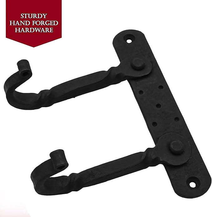 Mystic Colonial Hand-Forged Iron Double Wall Hook – 1 Pc (6×4 in)