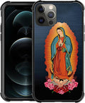 for iPhone 11 Pro Max Case, Red Virgen Guadalupe Pattern Graphic Design Girl Boy Soft Silicone Hard Acrylic Shock Protection for iPhone 11 Pro Max