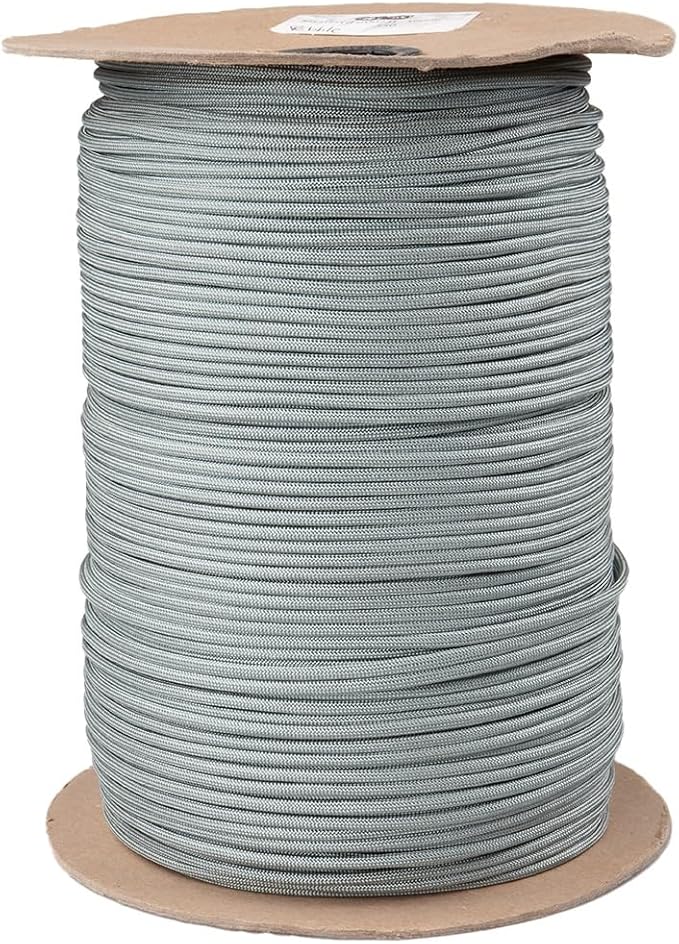 Paracord Planet Solid Color 550lb Paracord – 7 Strand Type III Nylon Cord for Indoor and Outdoor Tasks – Pebble (1,000 ft)