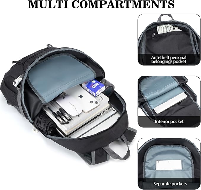BAGPARKK Hiking Backpack,Large 35L Travel Backpacks for Men Women,Water Resistant Ultra Lightweight Foldable Packable Camping Daypack for Outdoor Sports