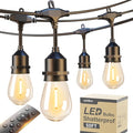 addlon 50FT Outdoor String Lights LED with Remote Dimmable Patio Lights Waterproof Shatterproof Edison Bulb for Outside Backyard Porch Garden Bistro Pergola Party Decor, Warm Ambience Lighting