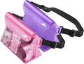 HEETA 2/3/4 Pack Waterproof Pouch with Waist Strap, Screen Touchable Dry Bag with Adjustable Belt for Phone Valuables for Kayaking, Swimming, Snorkeling, Boating, Fishing, Surfing & Beach
