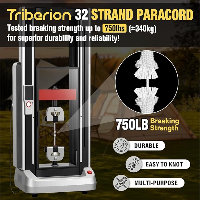 Paracord Rope 750 lb - 100ft 5/32" Parachute Cord 4MM 12-Strand para Cord - Heavy Duty Spool String for Survival,Camping Gear, Survival Bracelet, Clothesline - White