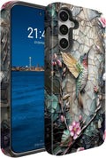 Compatible for Samsung Galaxy S25 5G Case, Dual Layer Heavy Duty 2 in 1 Shockproof Protective Phone Case,Stained Glass Hummingbird Floral