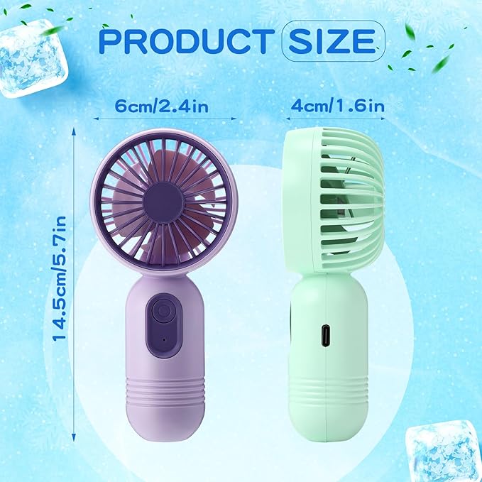 Rossesay 36 Pcs Mini Portable Fan Bulk Cute Handheld Lightweight Small Little Personal Hand Eyelash Fan 3 Speeds USB Rechargeable for Women Men Indoor Outdoor Makeup Travel (Multicolor)