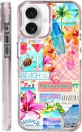 Case for iPhone 16 Plus,[Compatible with MagSafe],Coastal Beach Cover Coquette Collage Phone Case Design，for Women Girls Magnetic Clear Cover - Slim, Sleek, & Shockproof Protection