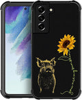 for Samsung Galaxy S21 FE Case, Pig Sunflower Yellow Sunshine Pattern Graphic Design Girl Boy Soft Silicone Hard Acrylic Shock Protection for Samsung Galaxy S21 FE