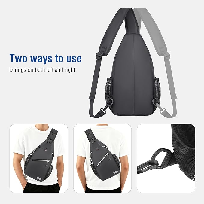 MOSISO Sling Backpack, Multipurpose Crossbody Shoulder Bag Travel Hiking Daypack
