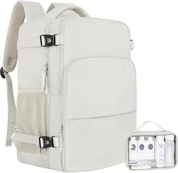 Sinaliy Travel Backpack for Women, Carry On Backpack Flight Approved, Personal Item Travel Bag with USB Charging Port, Casual Daypack College Bag Suitcase Backpack for Weekend, Fit 16 Inch Laptop