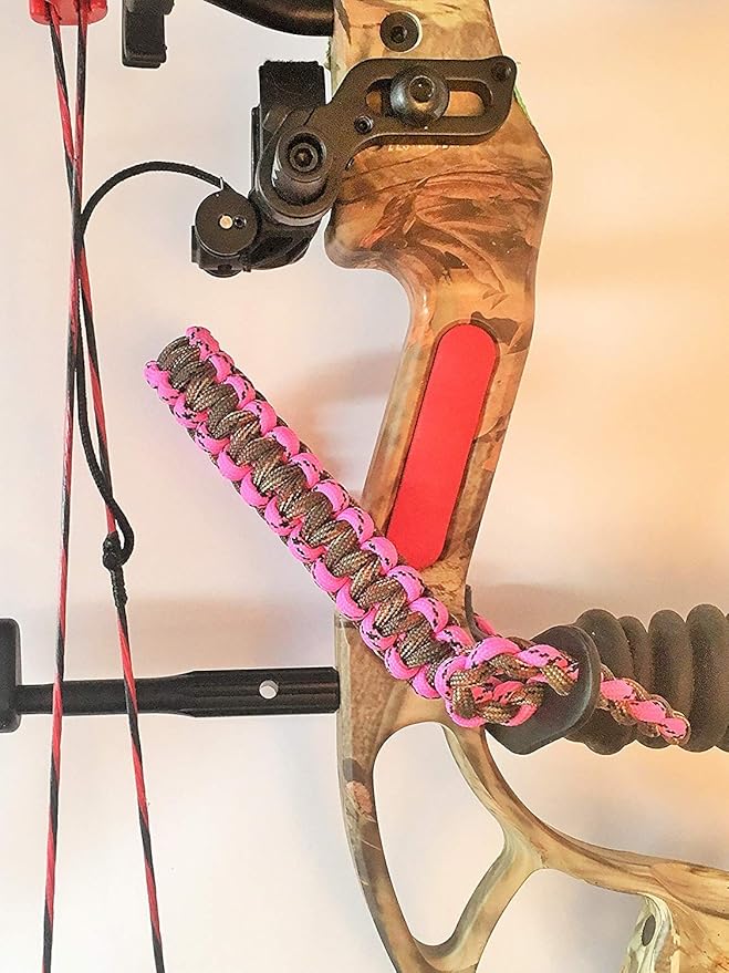 Bow Archery Wrist Sling 550 Paracord - Survival Hunting Shooting - 100% Full Grain Leather with Metal Grommet (Multiple Camo Options)