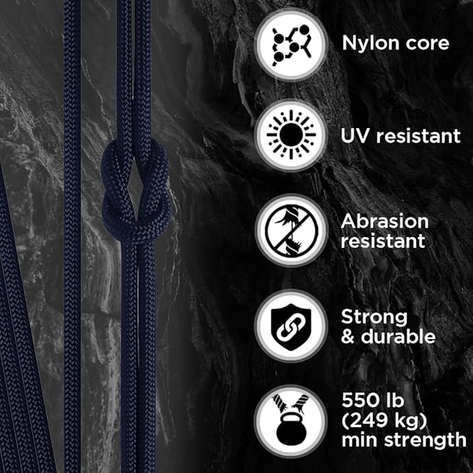 TECEUM Paracord Type III 550 Navy Blue – 1000 ft – 4mm – Tactical Rope MIL-SPEC – Outdoor para Cord –Camping Hiking Fishing Gear and Equipment – EDC Parachute Cord – Strong Survival Rope 038