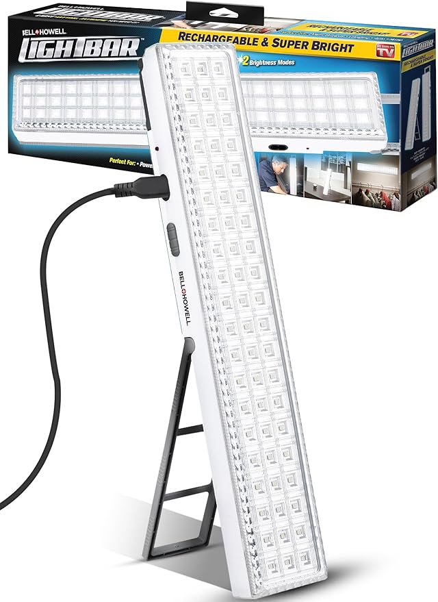 Bell+Howell Portable Light Bar, Rechargeable Lights for Home, Emergency Lights for Home Power Failure, Rechargeable Light Bar, Lámparas Recargables para Apagones, 720-Lumens, As Seen on TV