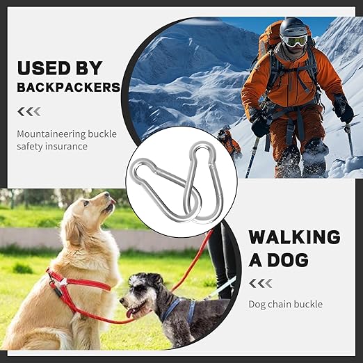 Carabiner, Heavy Duty Galvanized Steel Spring Snap Hook Carabiner Clips with 120LBS Holding Capacity, Ideal for Outdoor, Hammock, Swing and Travel (M4 1.57Inch, 30PCS)