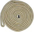 CDL3825WG, Dock Line, 3/8" Diameter - 25' Length, Double Braid, White Gold
