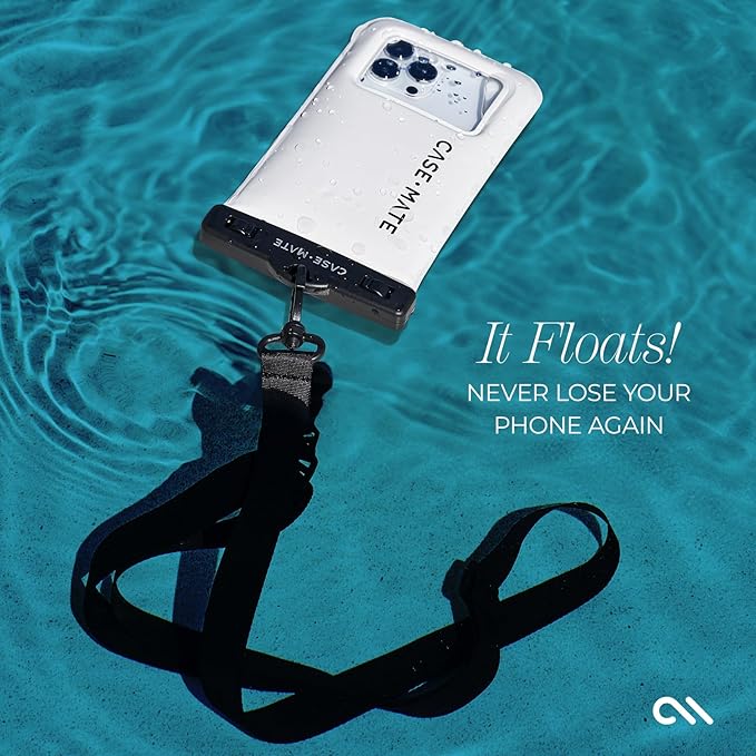 Case-Mate IP68 Waterproof Phone Pouch - Floating Waterproof Phone Case with Crossbody Lanyard - Beach Cruise Ship Travel Essentials - Compatible with All Devices - Touchscreen Friendly - Sand Dollar