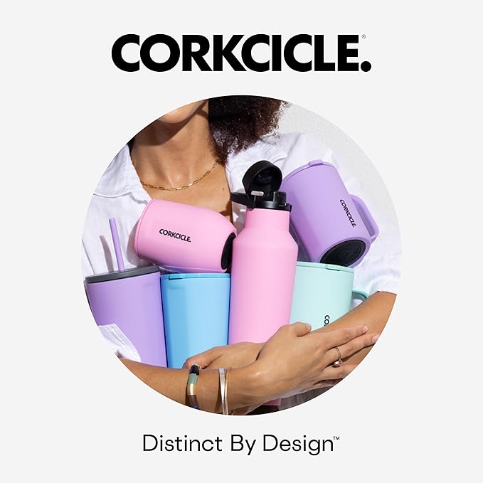 Corkcicle Go Cup XL - Leak-Proof Travel Tumbler - Triple Insulated Stainless Steel Water Bottle - Easy-Carry Handle - Summer Drinkware Gift - Keeps Drinks Ice Cold - 30 oz - Gloss White