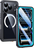 Lanhiem Magnetic for iPhone 17 Pro Case Waterproof, Built in Screen Protector & Camera Protection, [Compatible with MagSafe] Full Body Dustproof Heavy Duty Rugged Phone Case 6.3'' (Blue)