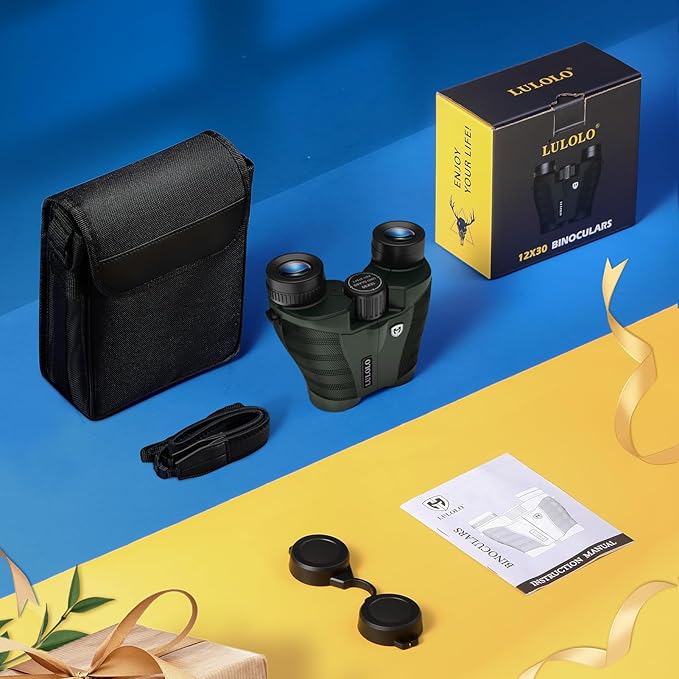12x28 Compact HD Binoculars for Adults High Powered - Large View Binoculars with Clear Low Light Vision - Super Bright Lightweight & Waterproof Binocular for Bird Watching Travel Hunting Cruise